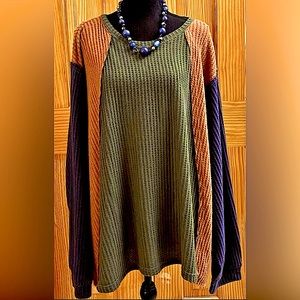 New Davi & Dani Color Block Sweater 2XL (Fits like 2X)